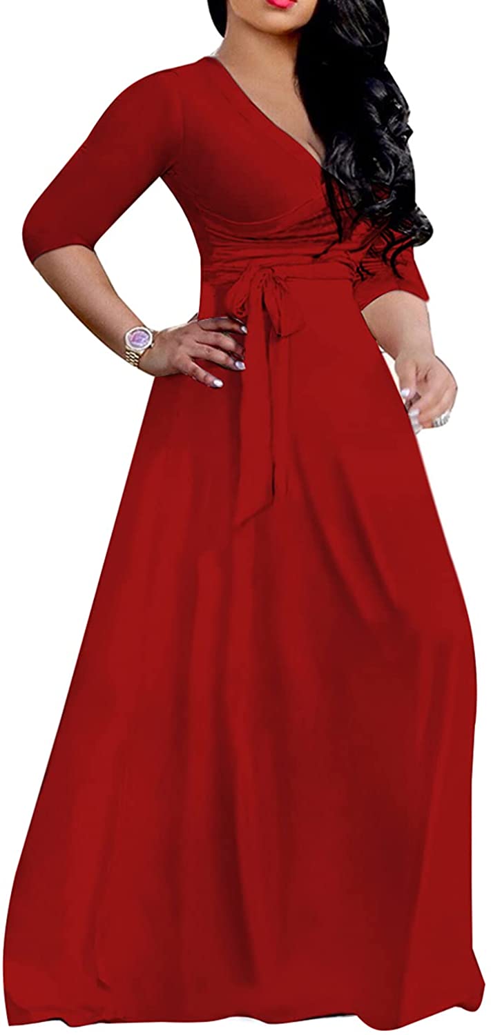 Plain red long on sale dress