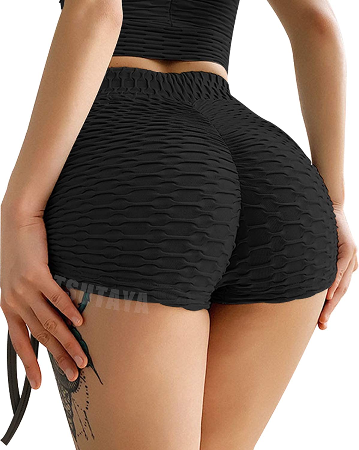 Womens Push Up Yoga Shorts Tummy Contral Sports Booty Gym Fitness Hot Pants 