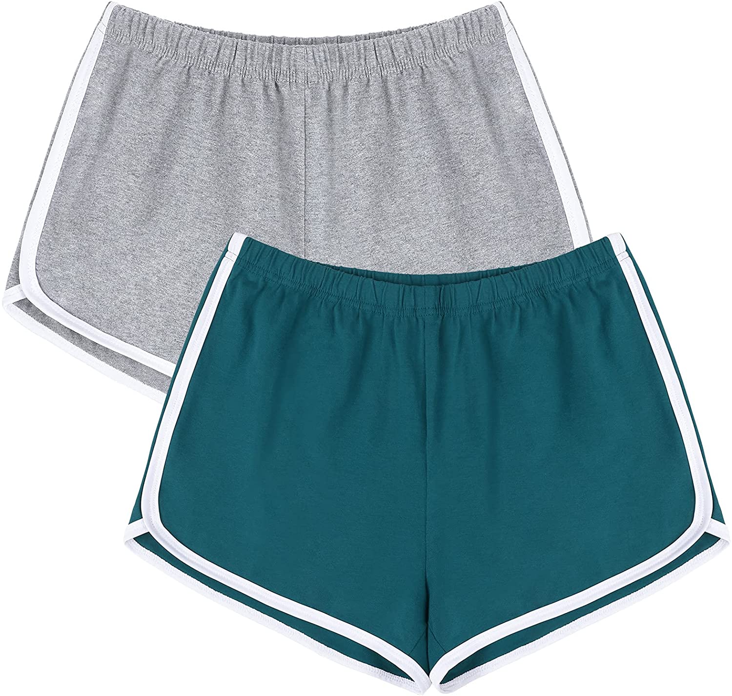 URATOT 2 Pack Cotton Sport Shorts Yoga Dance Short Pants Summer Athletic Shorts 