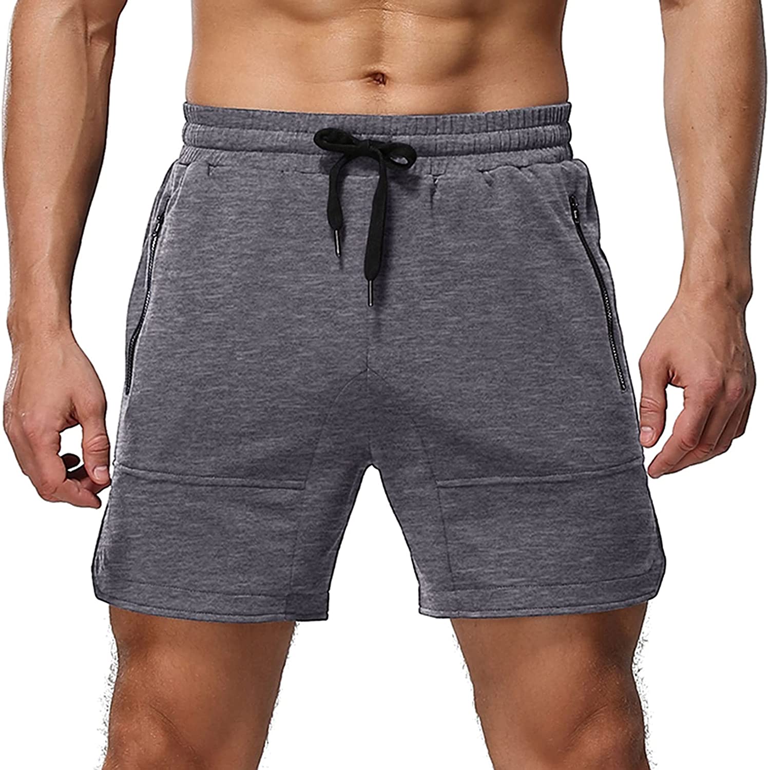 Aimeilgot Mens Shorts Casual Elastic Waist Athletic Gym Summer Beach Shorts with Pockets 