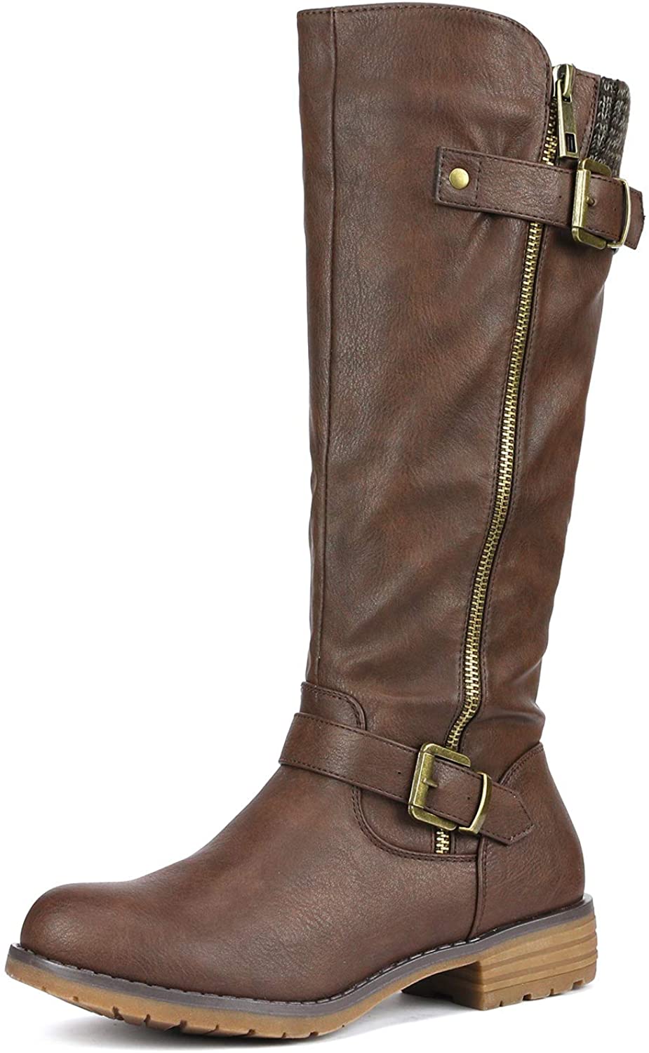 dream pairs women's side zipper knee high riding boots