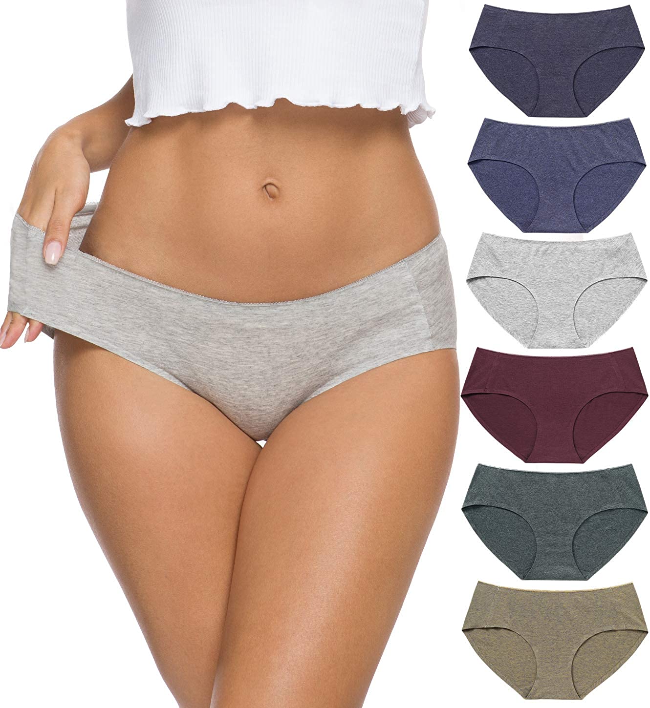  Wealurre Womens Cotton Thong Breathable Panties Low