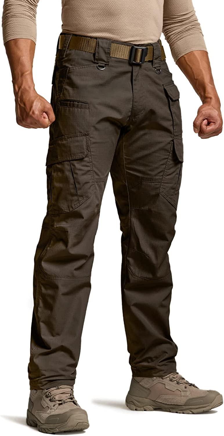 CQR Men's Tactical Pants, Water Resistant Ripstop Cargo Pants, Lightweight  EDC H