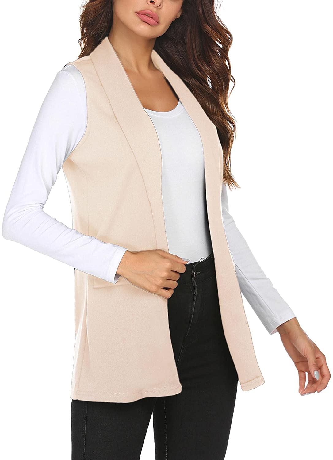 HOTLOOX Women's Sleeveless Vest Long Cardigan Vests Casual Open Front  Trench Coat Jacket with Pockets S-XXL : : Clothing, Shoes &  Accessories