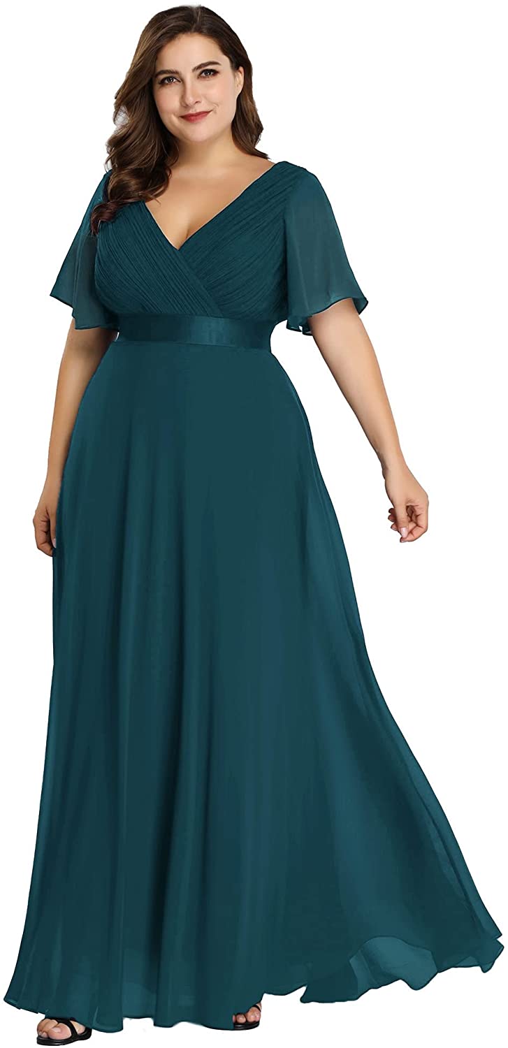 Ever-Pretty Women's Plus Size Double V-Neck Evening Party Maxi Dress 09890  | eBay