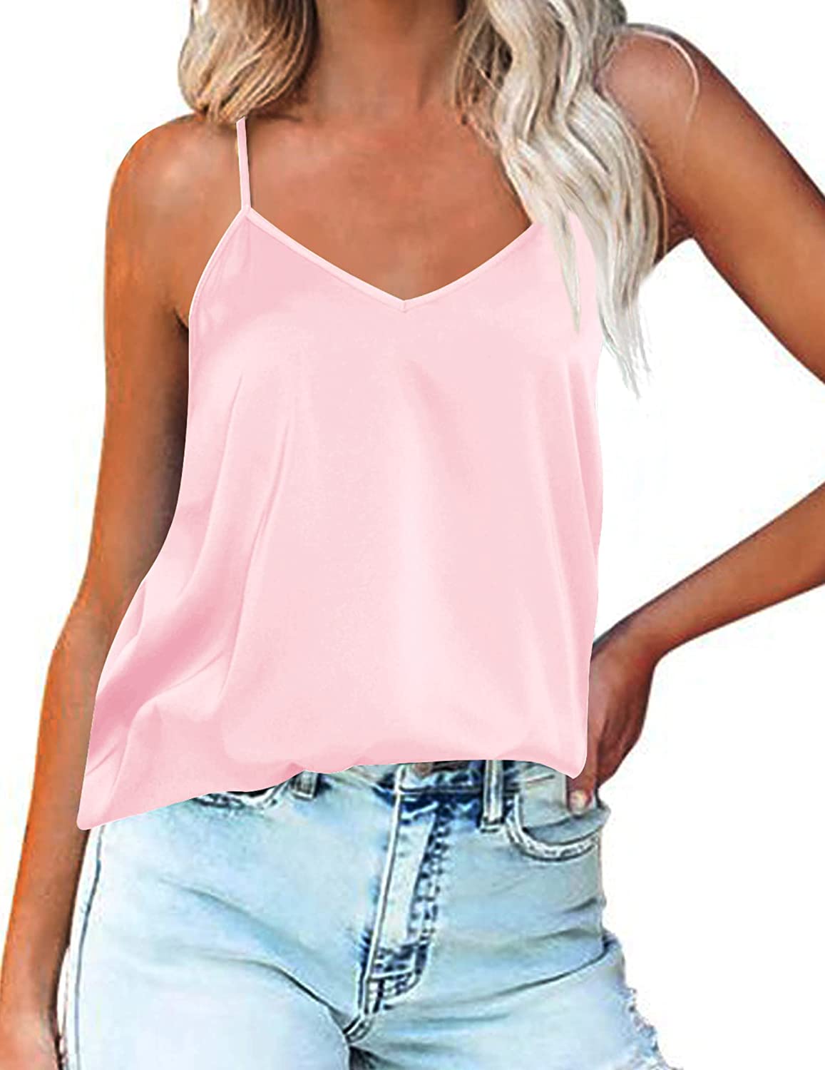 Ekouaer Silk Cowl Neck Tank Top for Women : : Clothing, Shoes &  Accessories