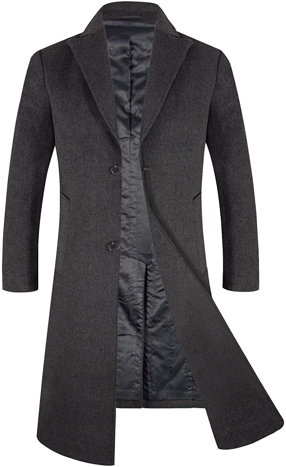 APTRO Men's Winter Slim Fit Wool Coat Single Breasted Wool Trench Coats