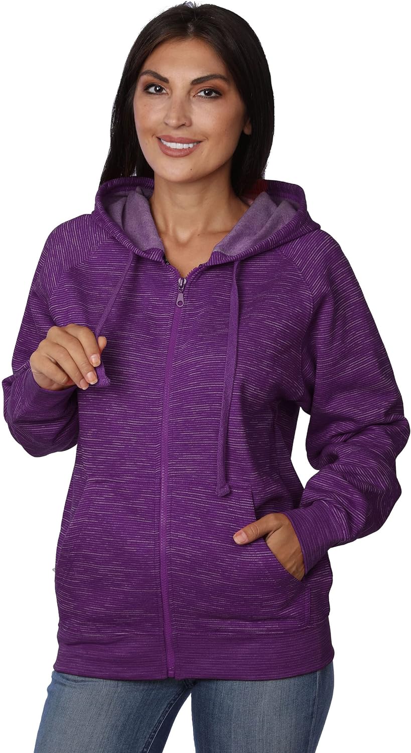 Womens Sweatshirt Plus Size Heavyweight Active Fleece Full Zip-Up