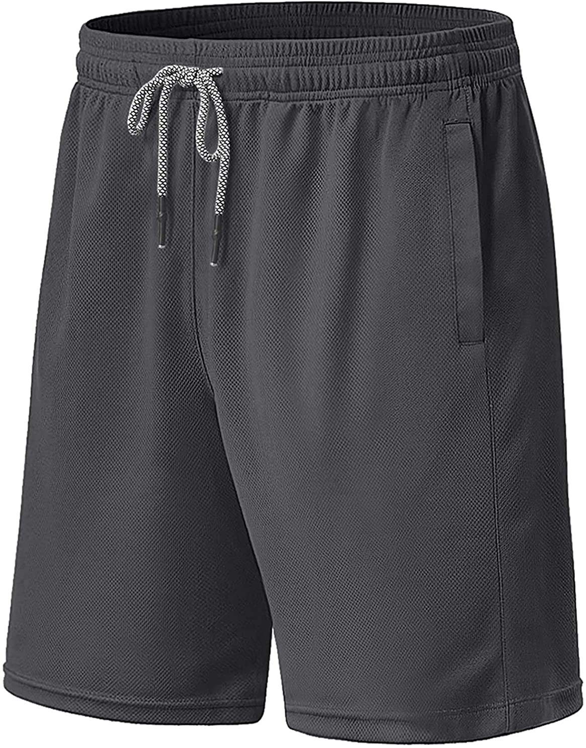 MAGCOMSEN Men's Mesh Running Shorts with 2 Pockets Drawstring Quick Dry Workout Gym Yoga Athletic Shorts 
