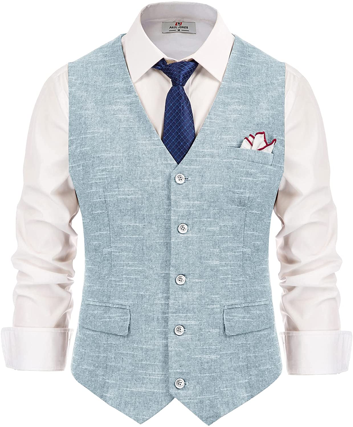 PAUL JONES Mens British Herringbone Tweed Vest Premium Wool Waistcoat 