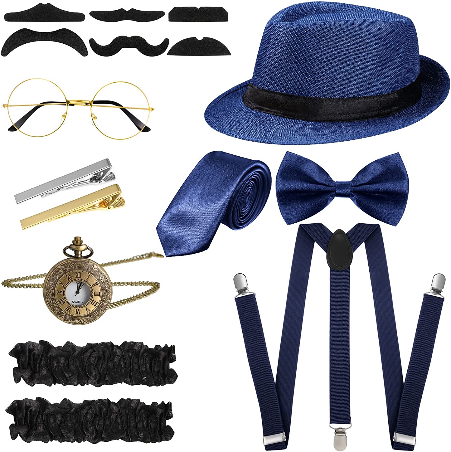 Nouveau set d'accessoires de costume Gatsby pour hommes de 1920