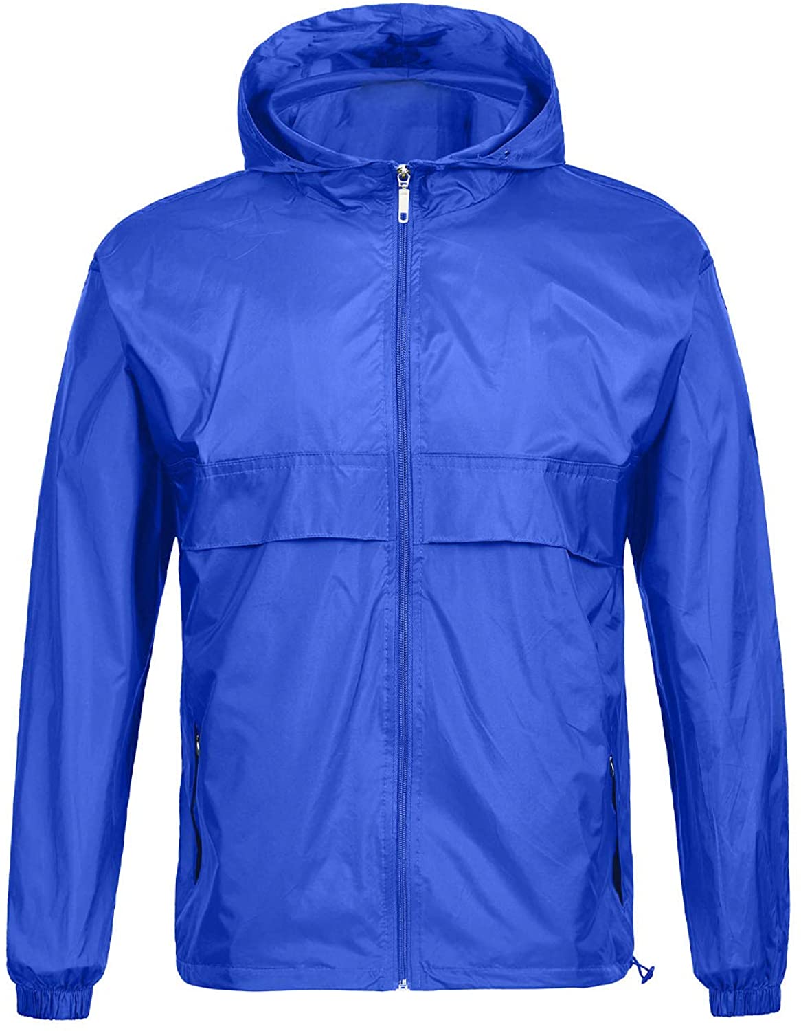 SWISSWELL Waterproof Windbreaker Rain Jacket Mens Lightweight Hooded Raincoat