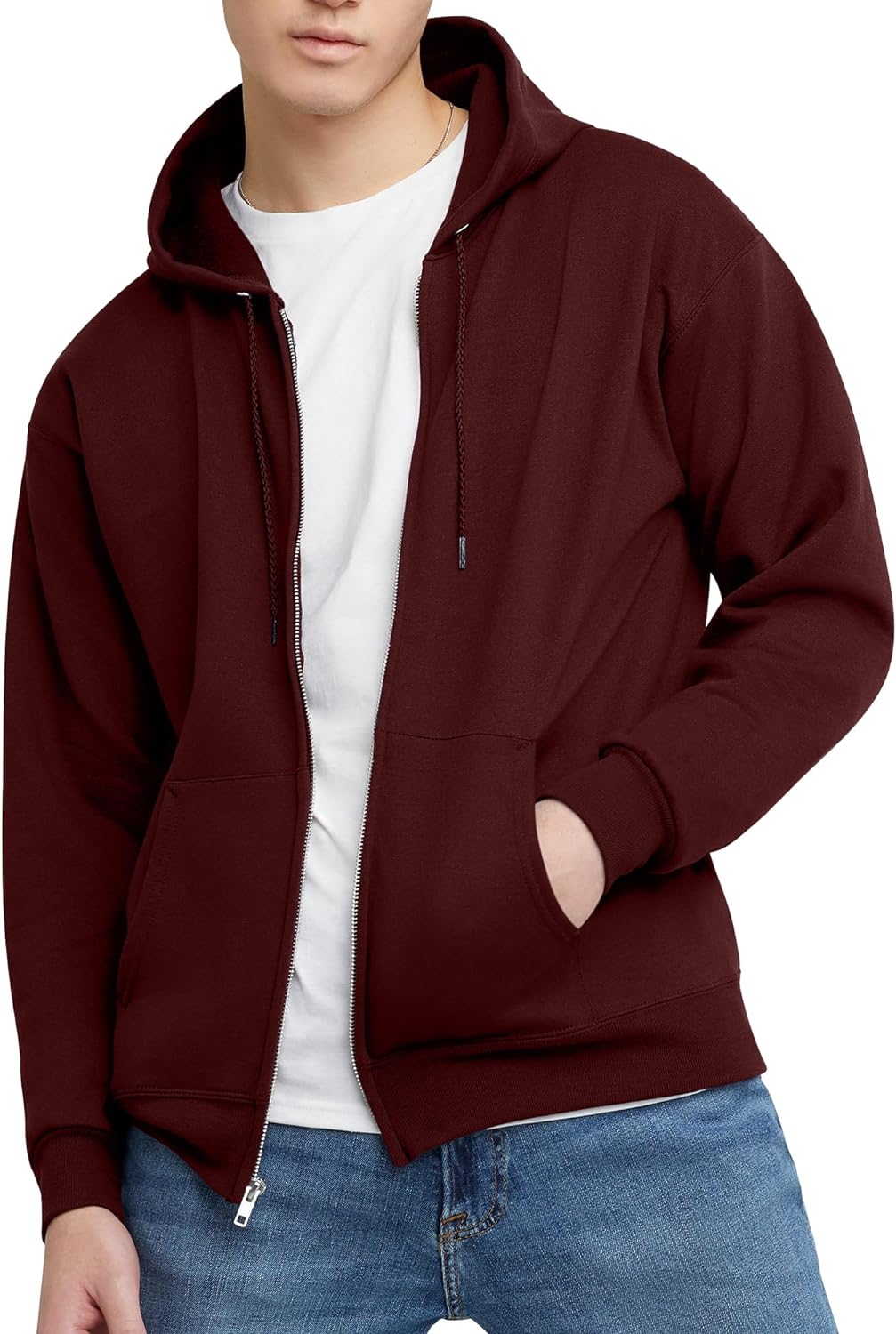 Hanes Mens Ecosmart Full-Zip Hooded Sweatshirt