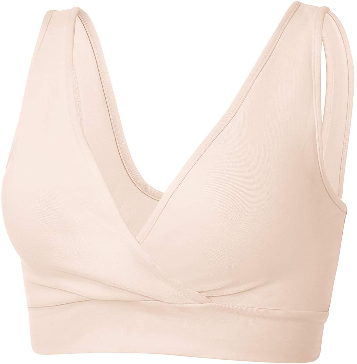 Gratlin Women's Soft Cotton Plus Size Nursing Sleep Bra for Breastfeeding  Beige X-Large - (38DD, 40C, 40D) at  Women's Clothing store