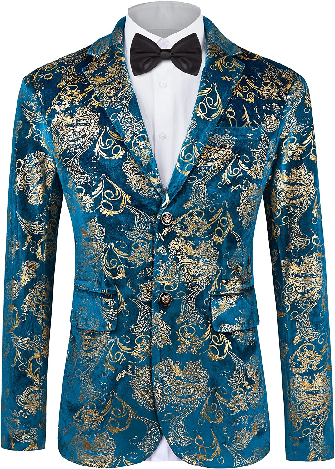 MAGE MALE Men's Dress Party Floral Suit Jacket Notched Lapel Slim