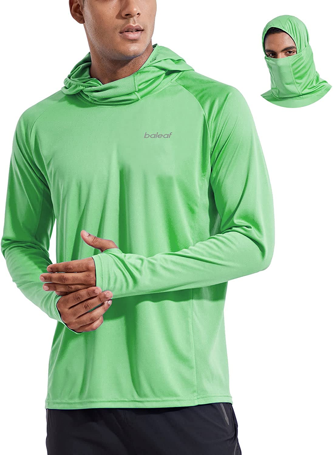 BALEAF Men's UPF 50+ Sun Protection Athletic Hoodie Long Sleeve Workout SPF/UV  O
