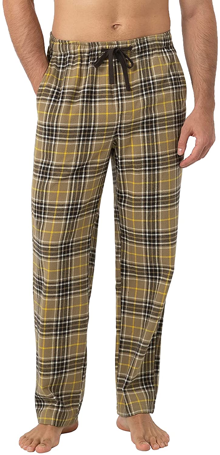 LAPASA Men's Plaid 100% Cotton Loungewear Pyjama Pants Flannel/Woven Nightwear Trousers M38 M39 
