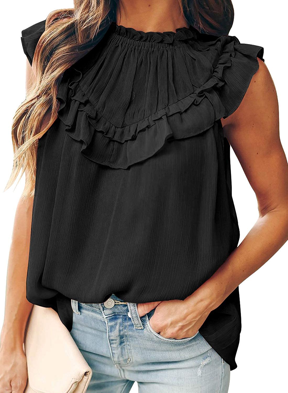 CHIFFON RUFFLE TANK