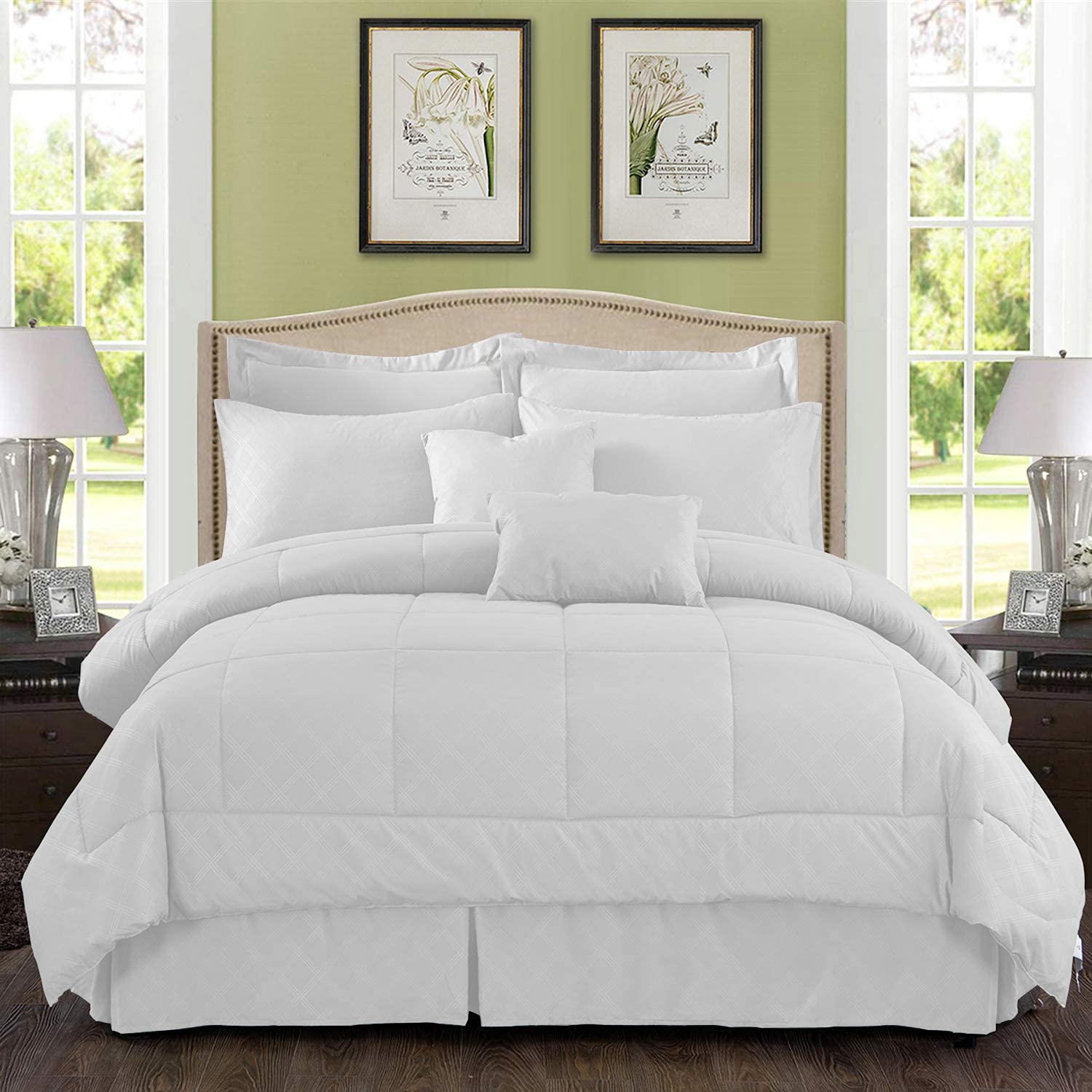10 Piece Comforter Bedding Set with Sheet Set Fit 14" Details about   MERRY HOME Comforter Set 