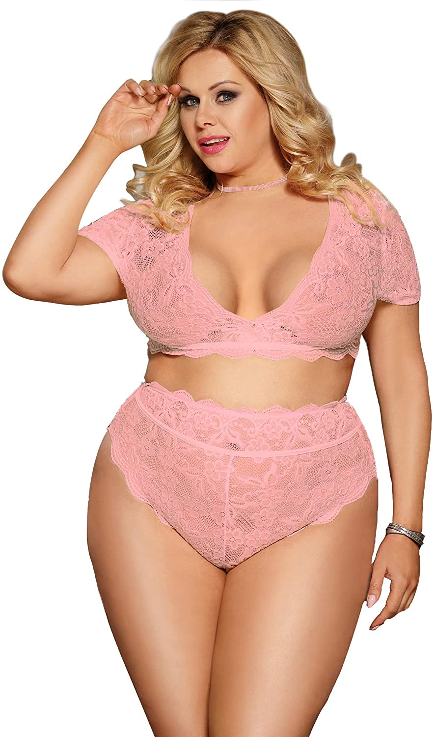 Lace Bra And Panty Set For Women Sexy Plus Size 2 Piece Lingerie Sets