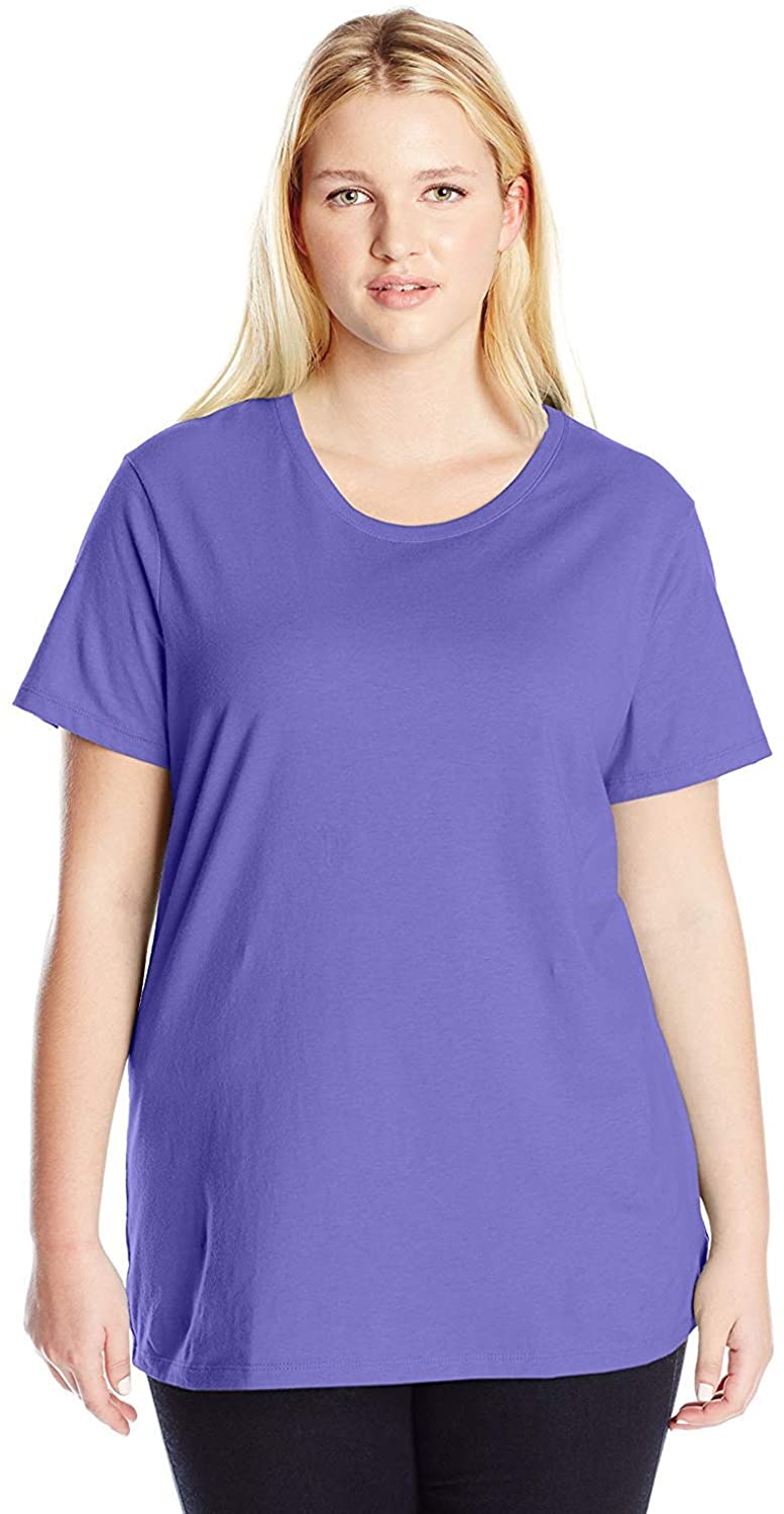 Just My Size Women's Plus-Size Short Sleeve Crew Neck Tee, Amaranth, 1X :  : Clothing, Shoes & Accessories
