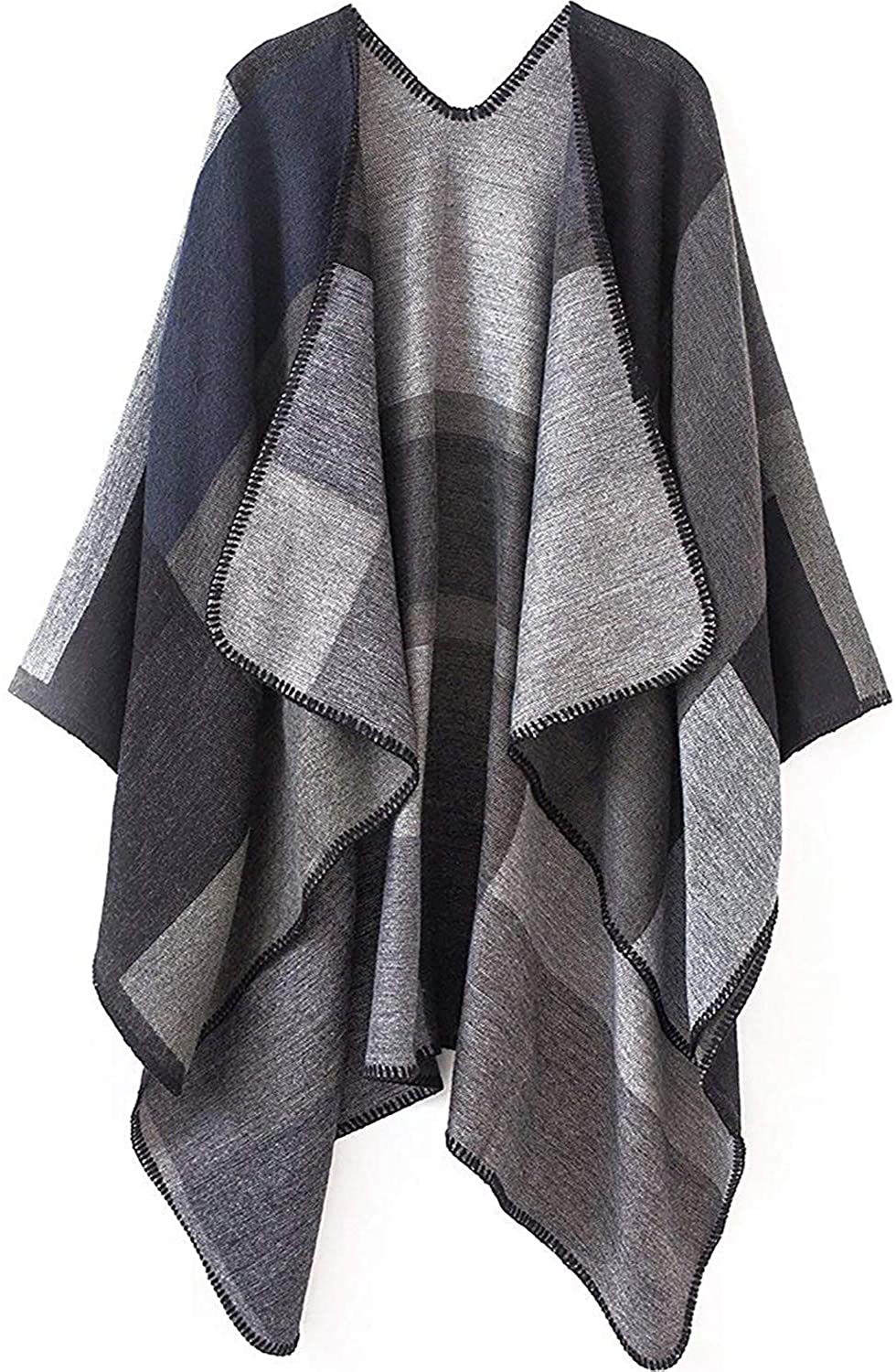 Women's Shawls and Wraps Open Front Poncho Cape Cardigan Winter Blanket Sweater 