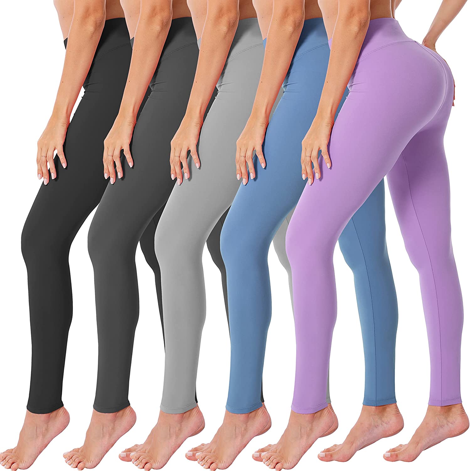  VALANDY Women's High Waist Tummy Control Yoga Pants Workout Running  Sports Tights Leggings Black One Size : VALANDY: Sports & Outdoors