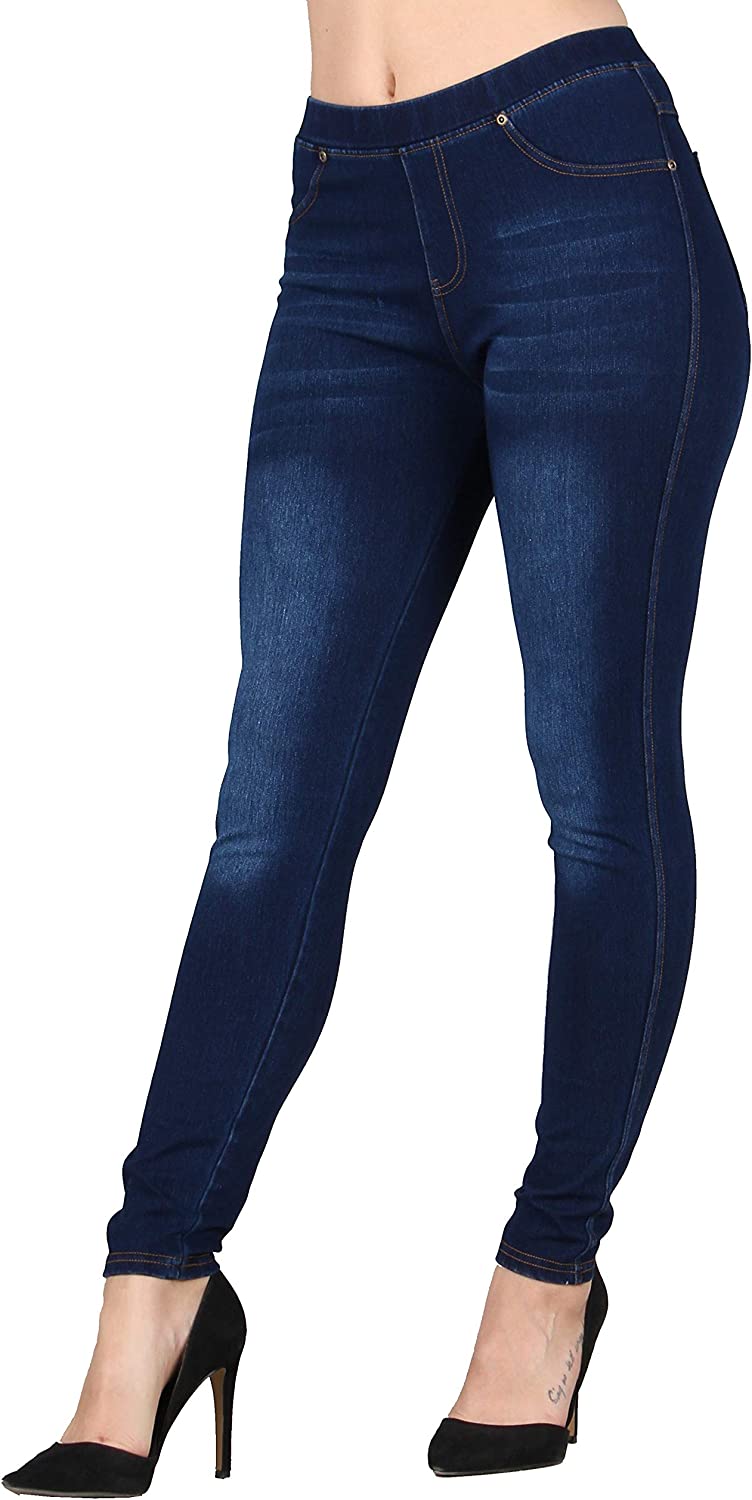 Lildy Women's Real Denim Skinny Jean Jeggings, Stretchable Cotton Blend  Material