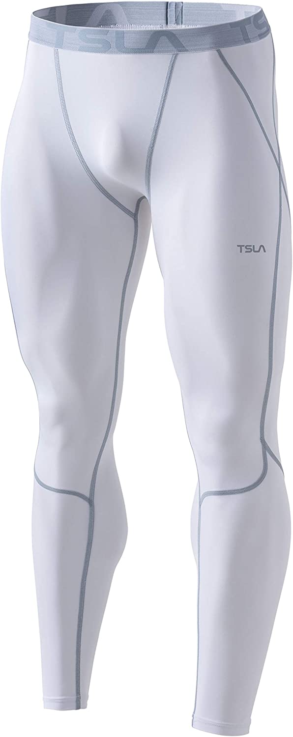 TSLA 1, 2 or 3 Pack Men's Compression Pants, Cool Dry Athletic