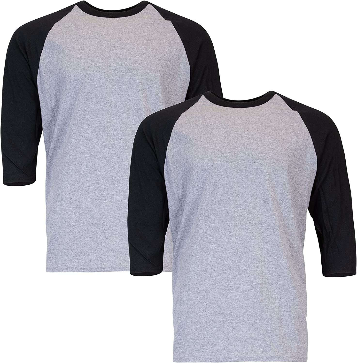 Gildan Men's Heavy Cotton 3/4 Raglan T-Shirt, Style G5700, 2-Pack