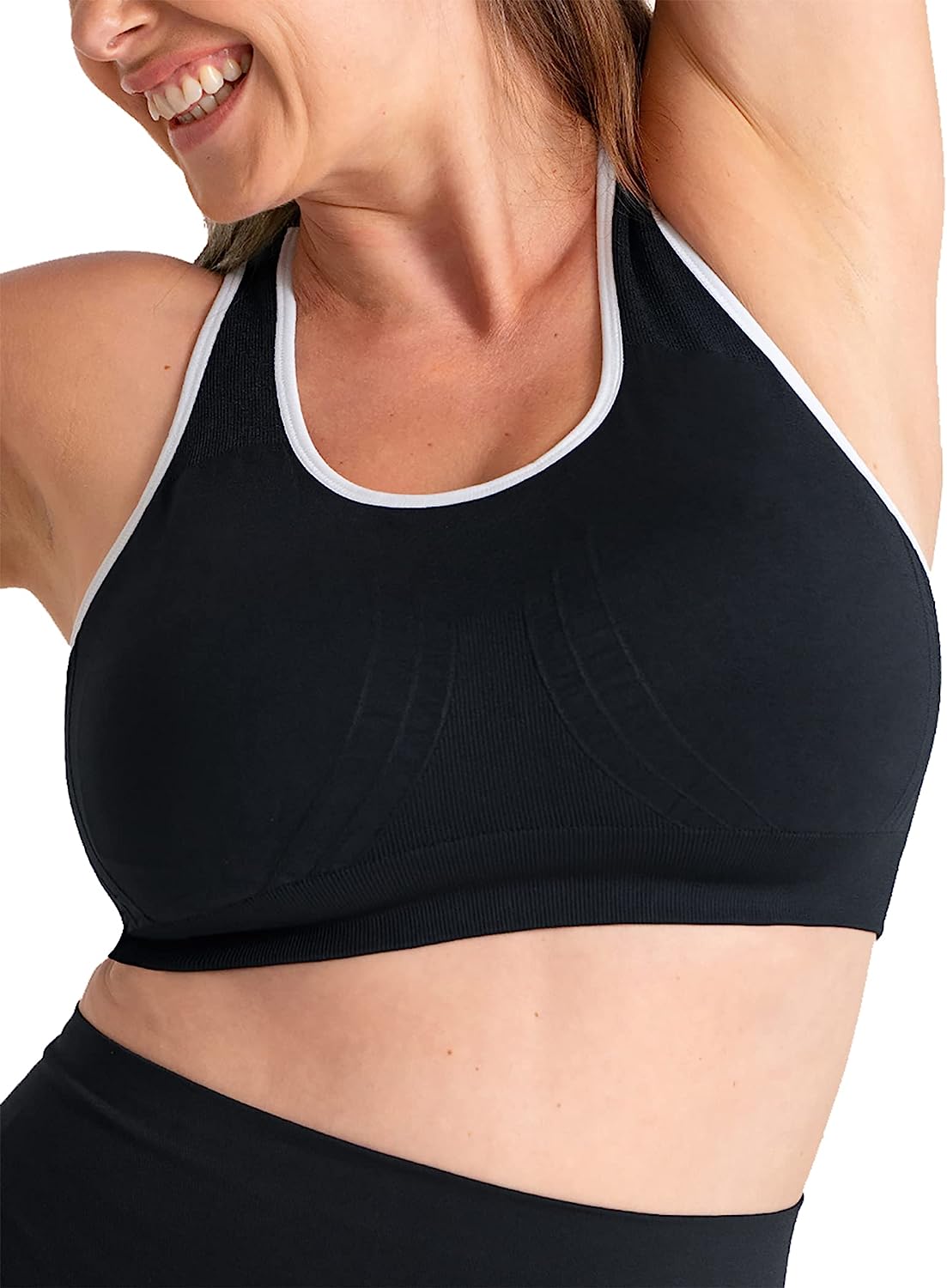 SHAPERMINT Seamless Racerback Wireless Sports Bra for Women with Removable  Cups