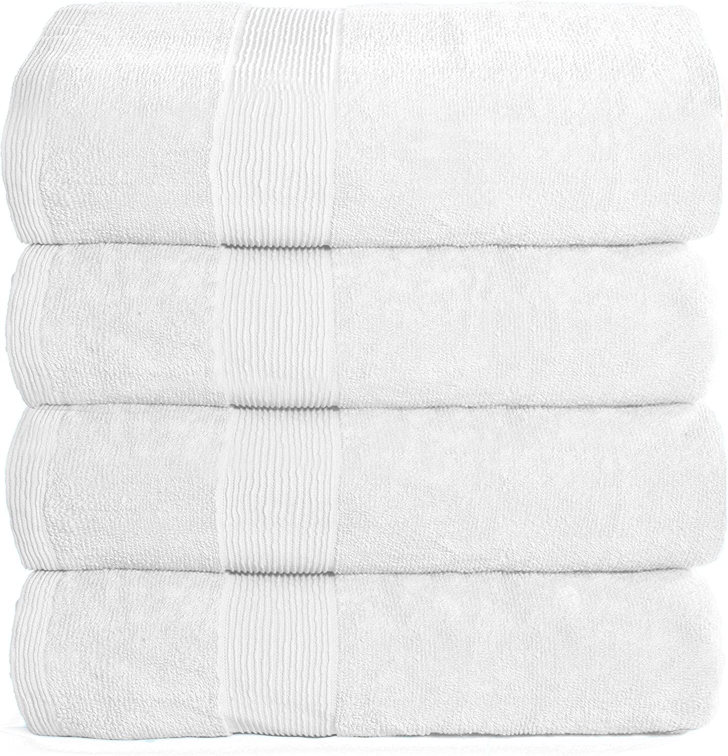 Elvana Home 4 Pack Bath Towel Set 27x54, 100% Ring Spun Cotton, Ultra Soft  Highly Absorbent Machine Washable Hotel Spa Quality for Bathroom, 4 Bath  Towels Black