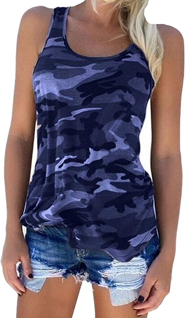  Zcavy Womens Camo Athletic Tank Top - Cute Workout Shirts