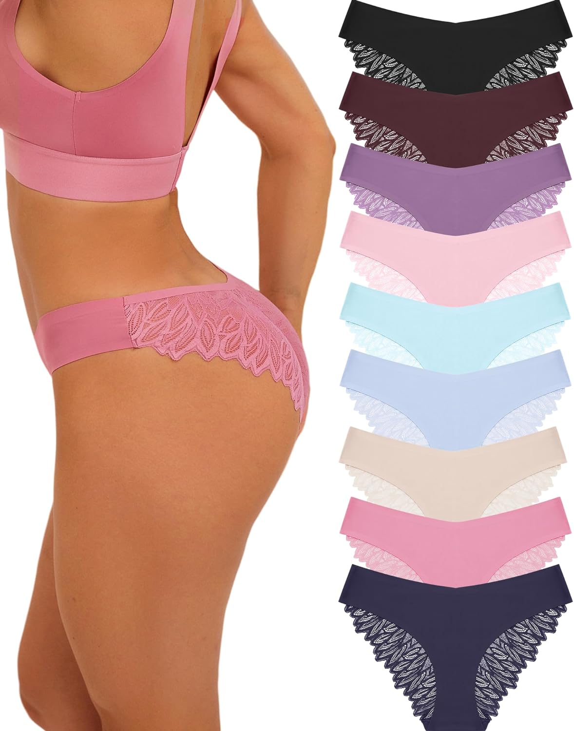 ROSYCORAL 9 Pack Womens Underwear Seamless Bikini Panties Soft