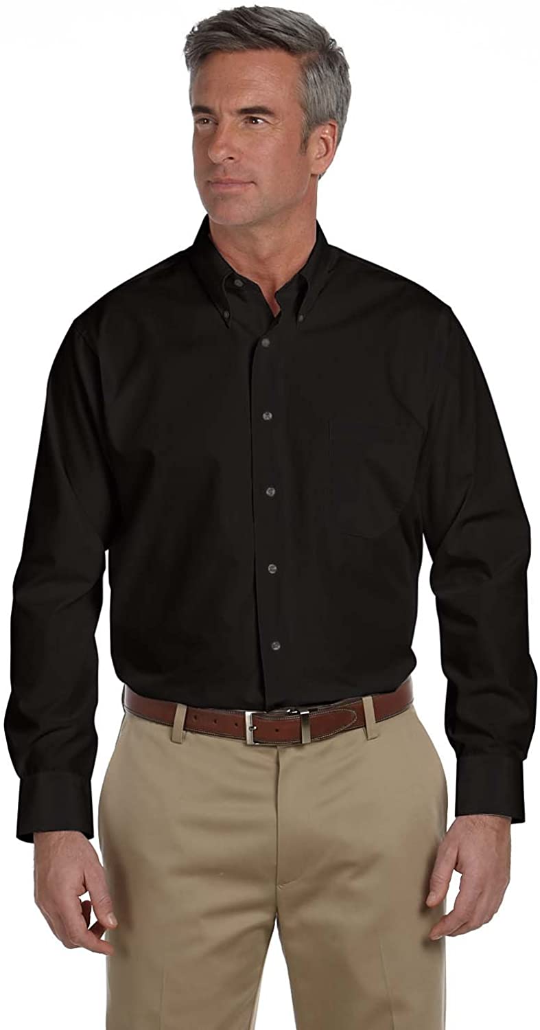 Van Heusen Mens Dress Shirts Regular Fit Silky Poplin Solid 