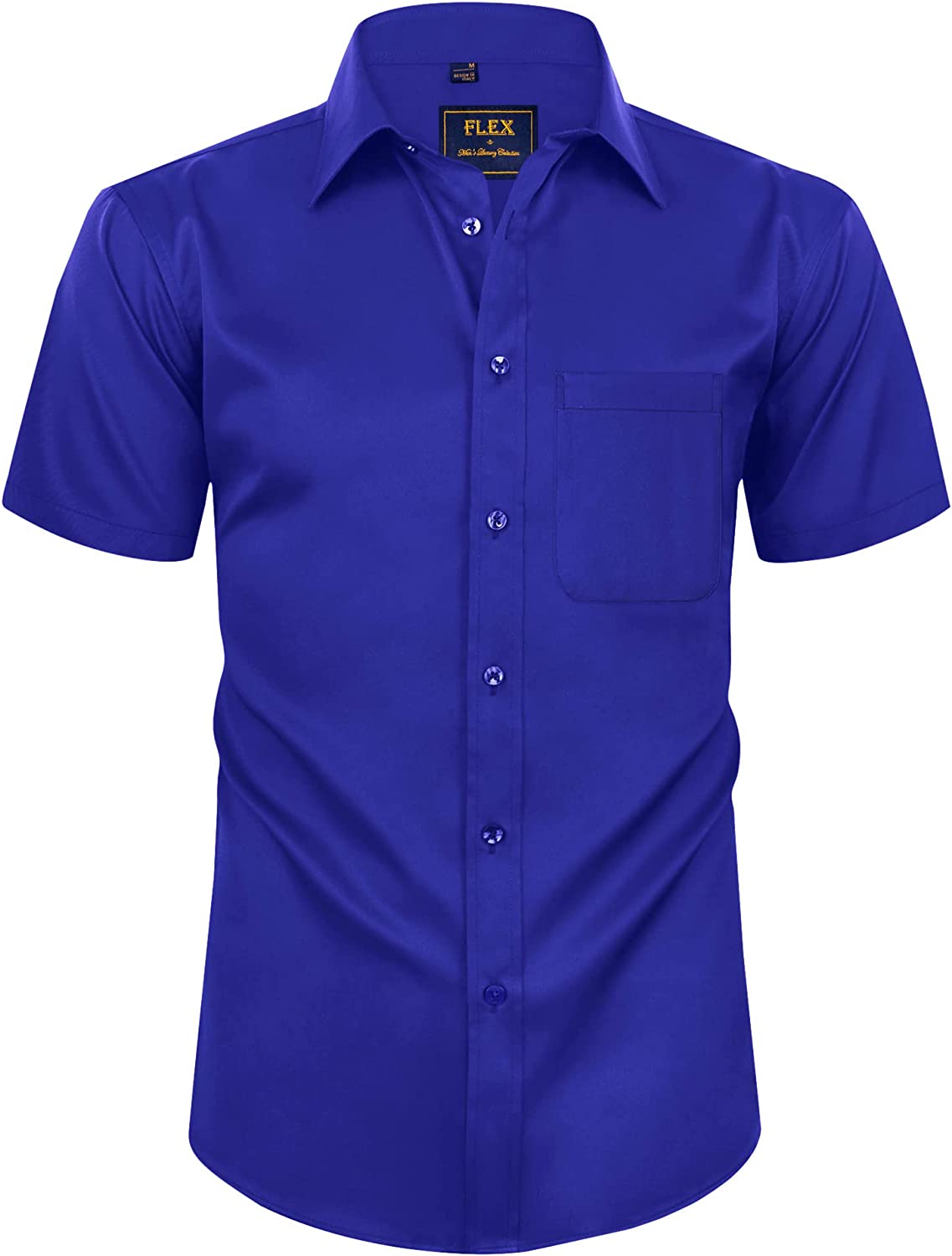 Alimens & Gentle Chemise habillée pour homme, coupe ajustée, boutonnée, à  manches longues, extensible, infroissable, chemise anti-taches, BLANC :  : Mode