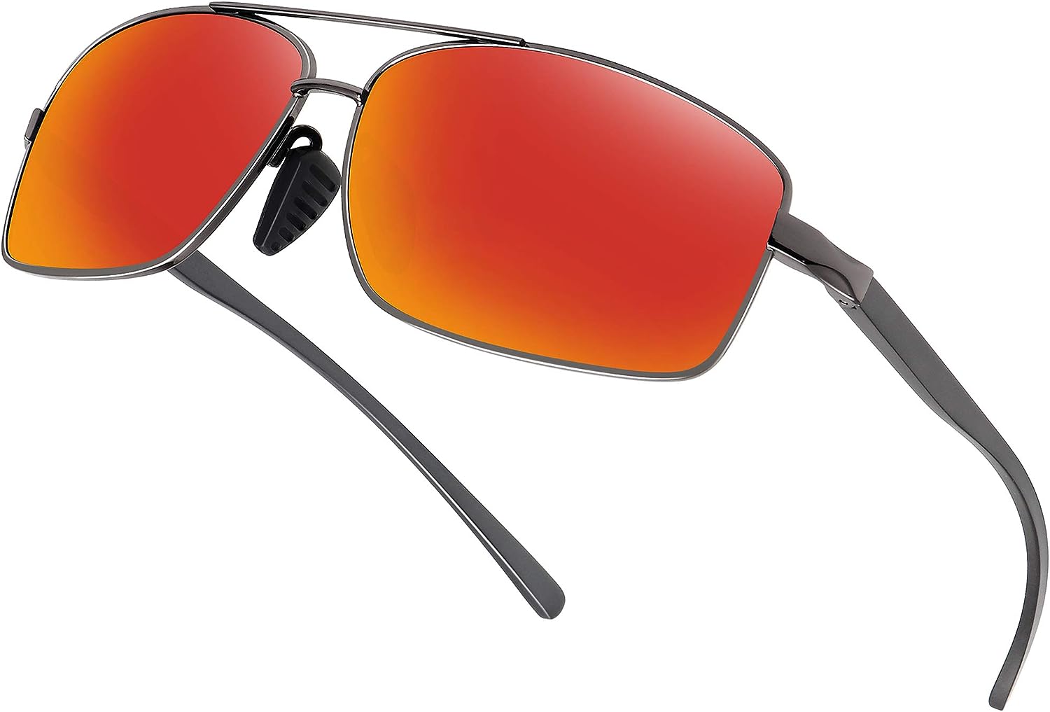 WOWSUN Polarized Sunglasses for Men UV Protection Rectangular Metal Frame  Fashio