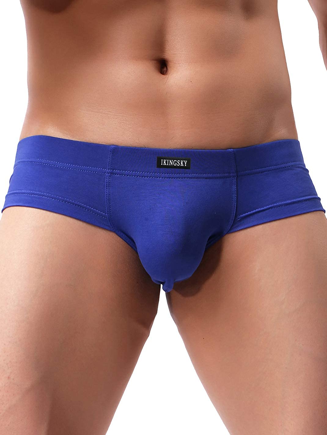 Ikingsky Mens Seamless Front Pouch Briefs Sexy Low Rise Men Cotton