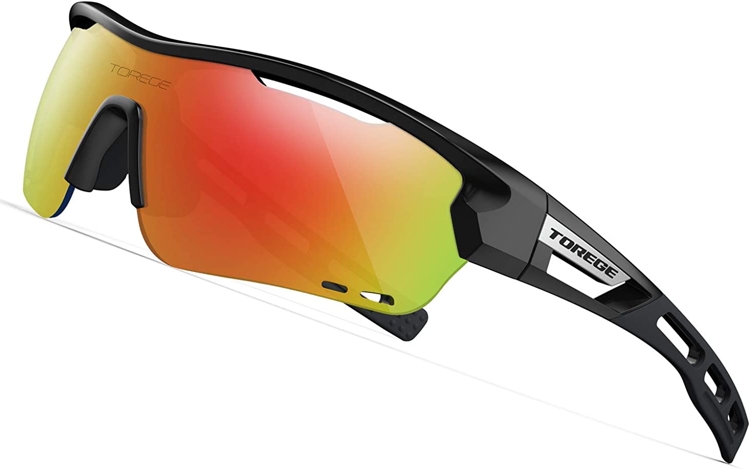 Polarized Sports Torege Sunglasses With 5 Interchangeable lenses for Men&Women 