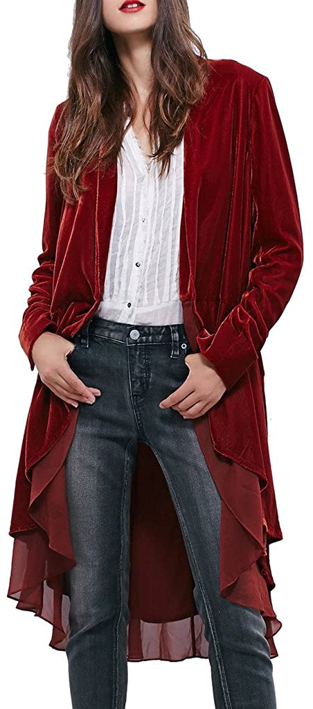 Ladies Long Velvet Jacket-TB1364