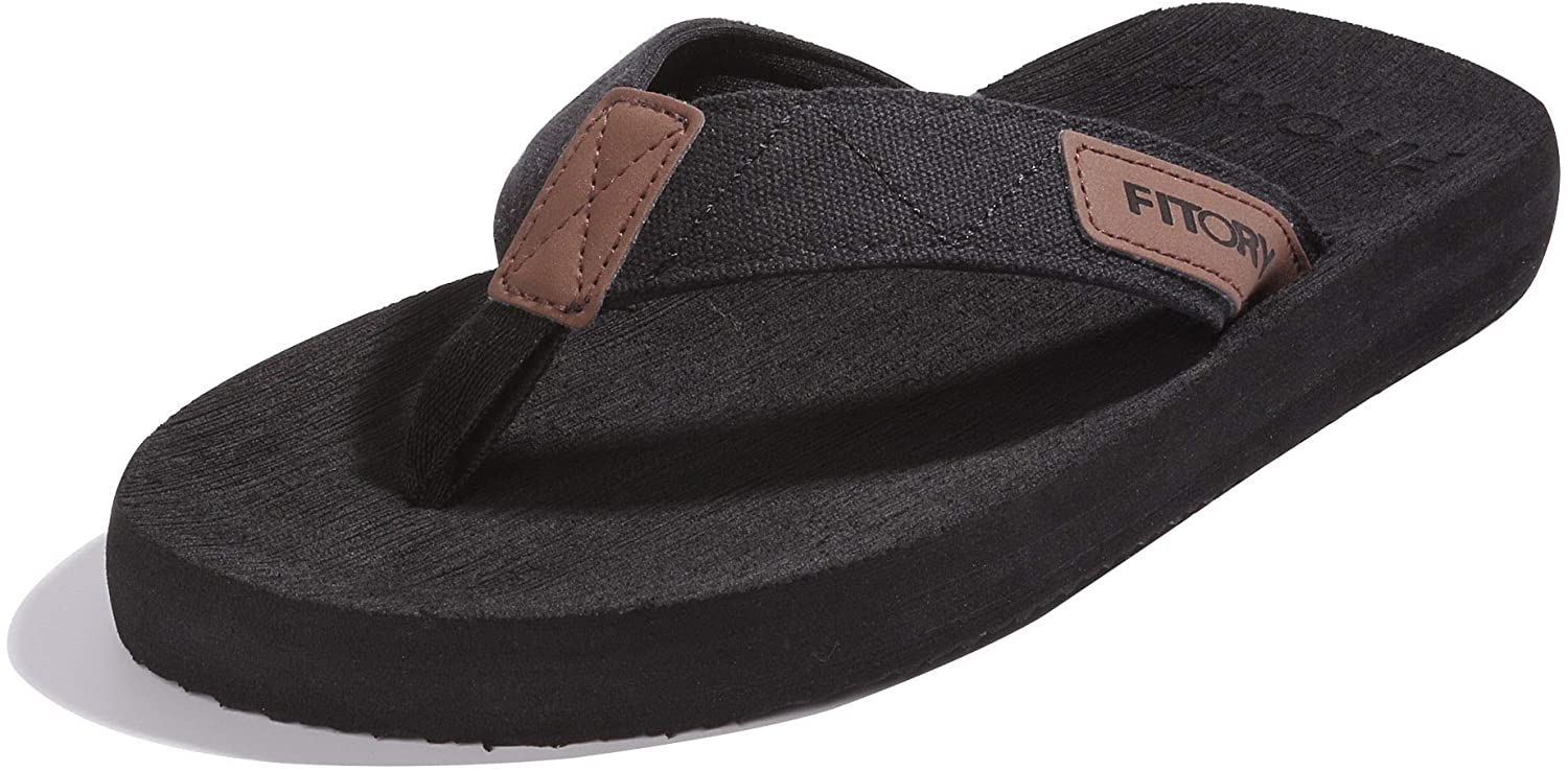 FITORY Men's Flip-Flop Thong Sandals Light Weight Beach Slippers Size 7-13 