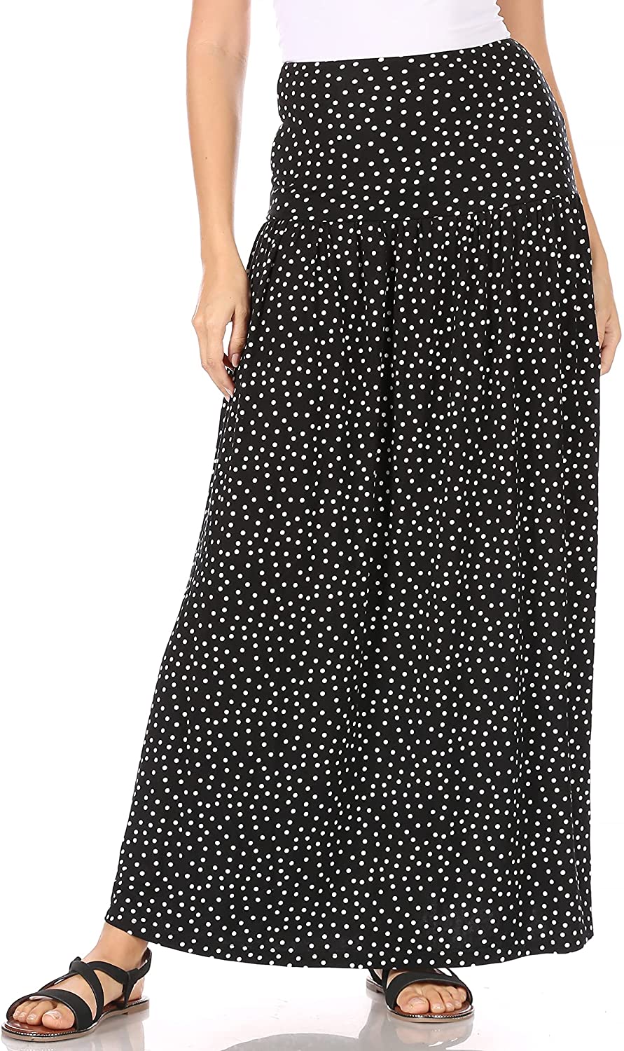 Simlu Womens Long Maxi Skirt with Pockets Reg and Plus Size