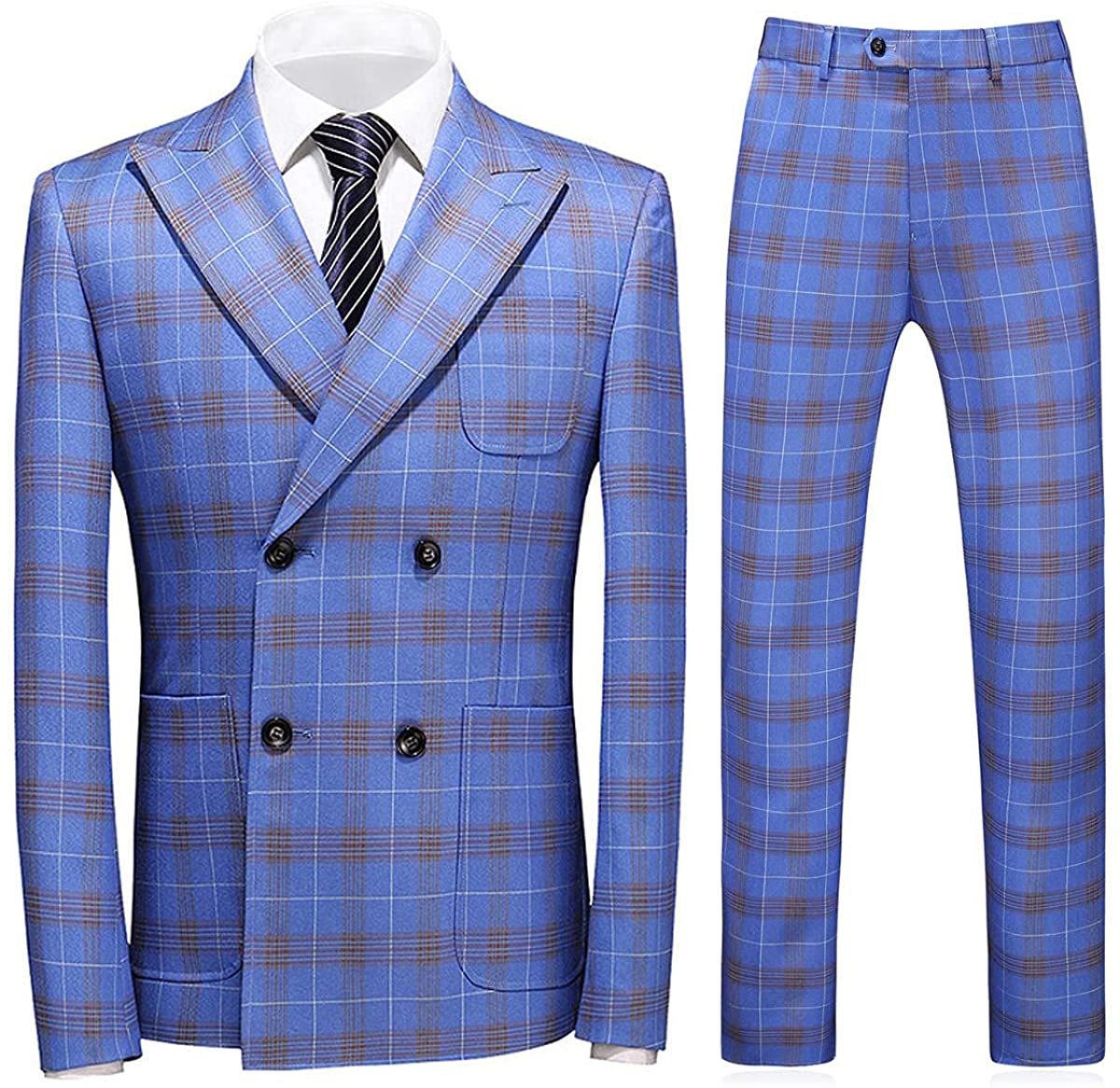 Slim clearance plaid suit