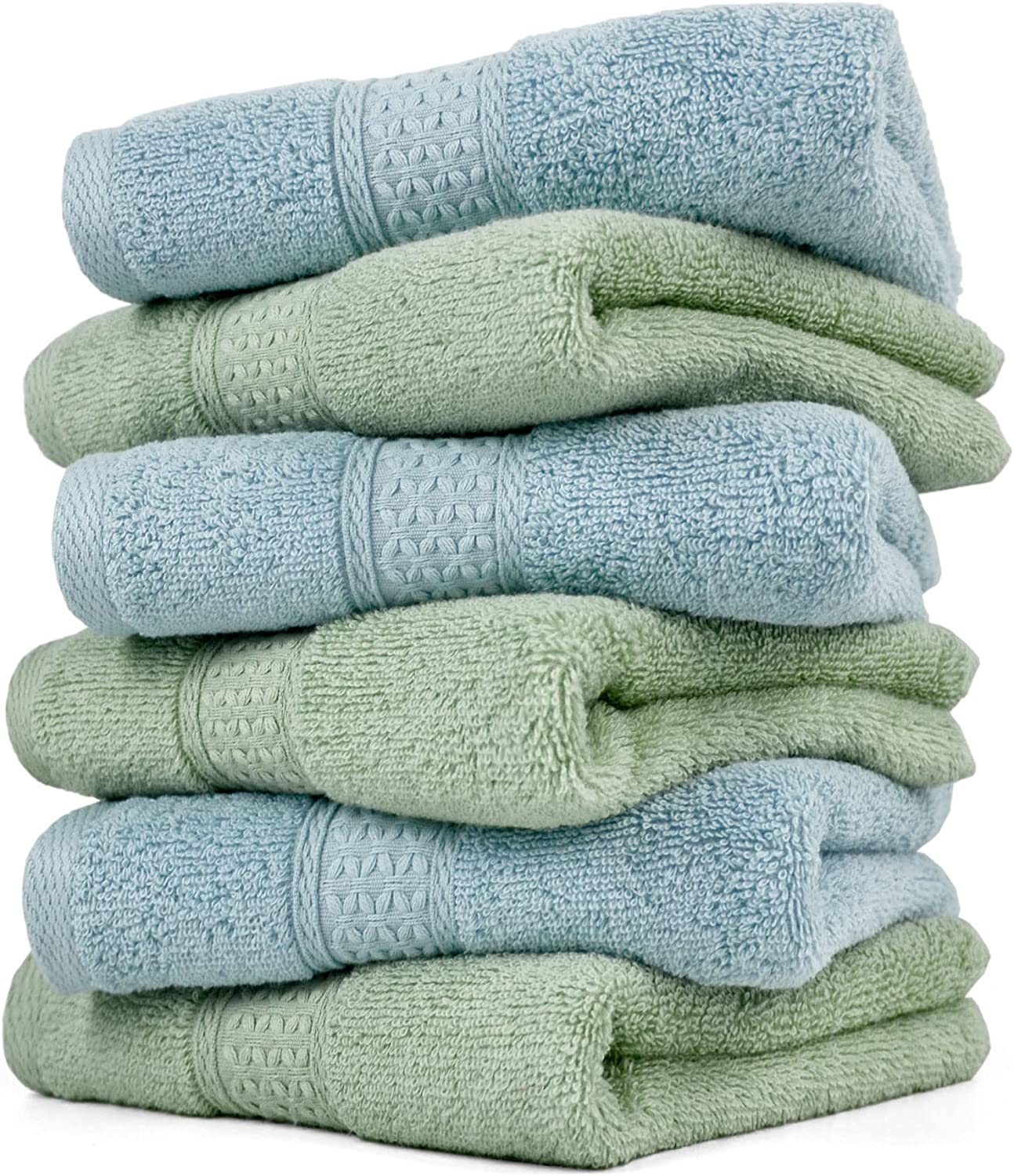 Cleanbear Cotton Hand Towel Set 6-Pack Hand Towels with Assorted Colors (13  x 29 Inches)