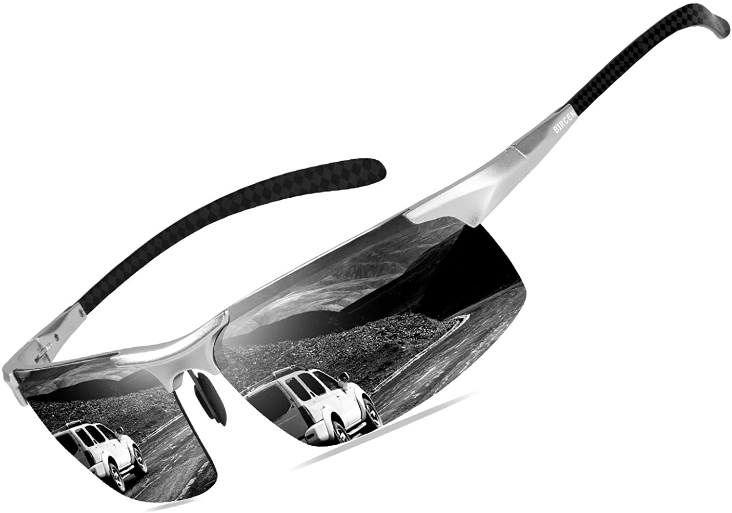 Bircen Polarized Sunglasses for Men UV Protection Carbon Fiber Fahion Mens Shades for Fishing Golfing 