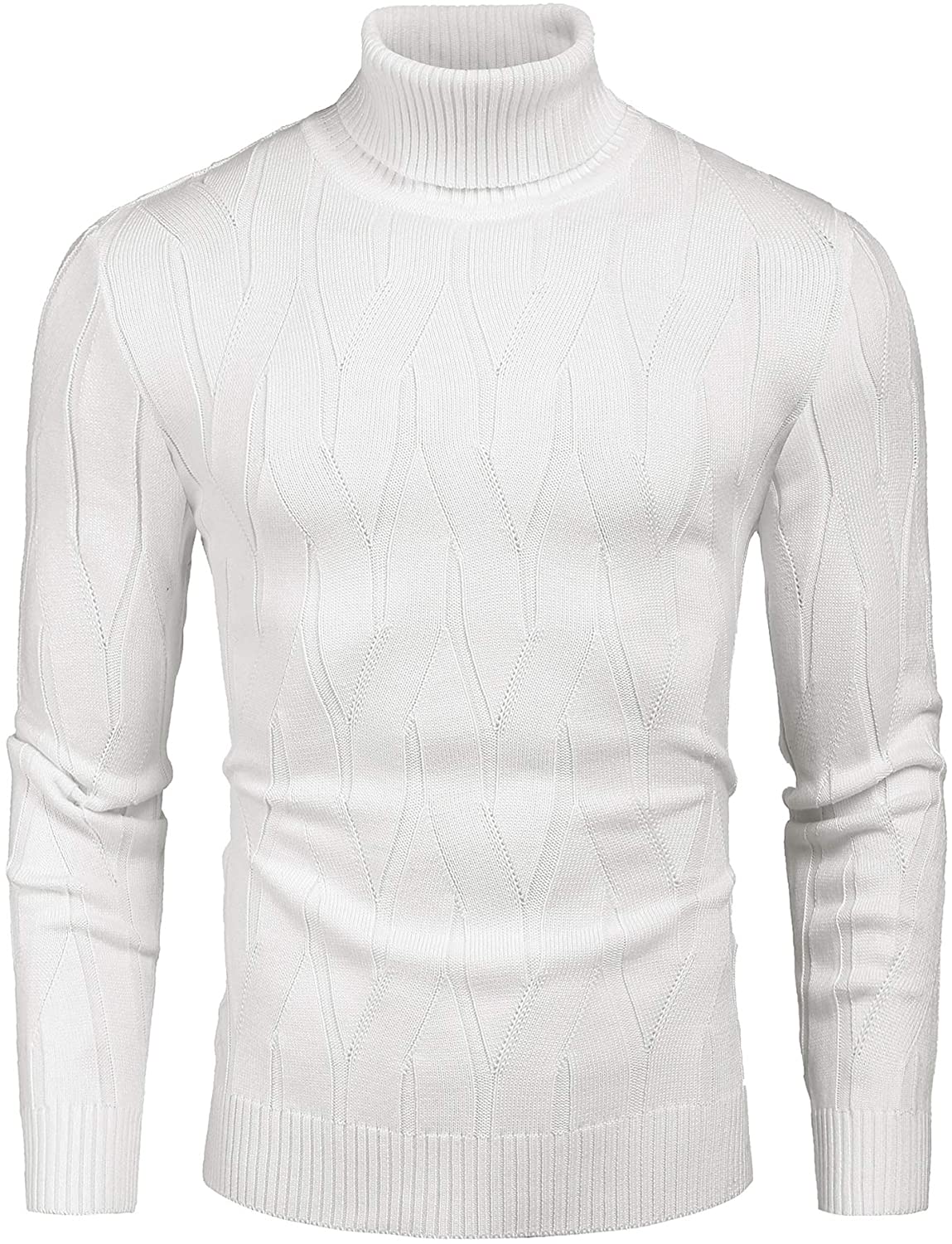 COOFANDY Men's Slim Fit Turtleneck Sweater Casual Knitted Pullover Sweaters