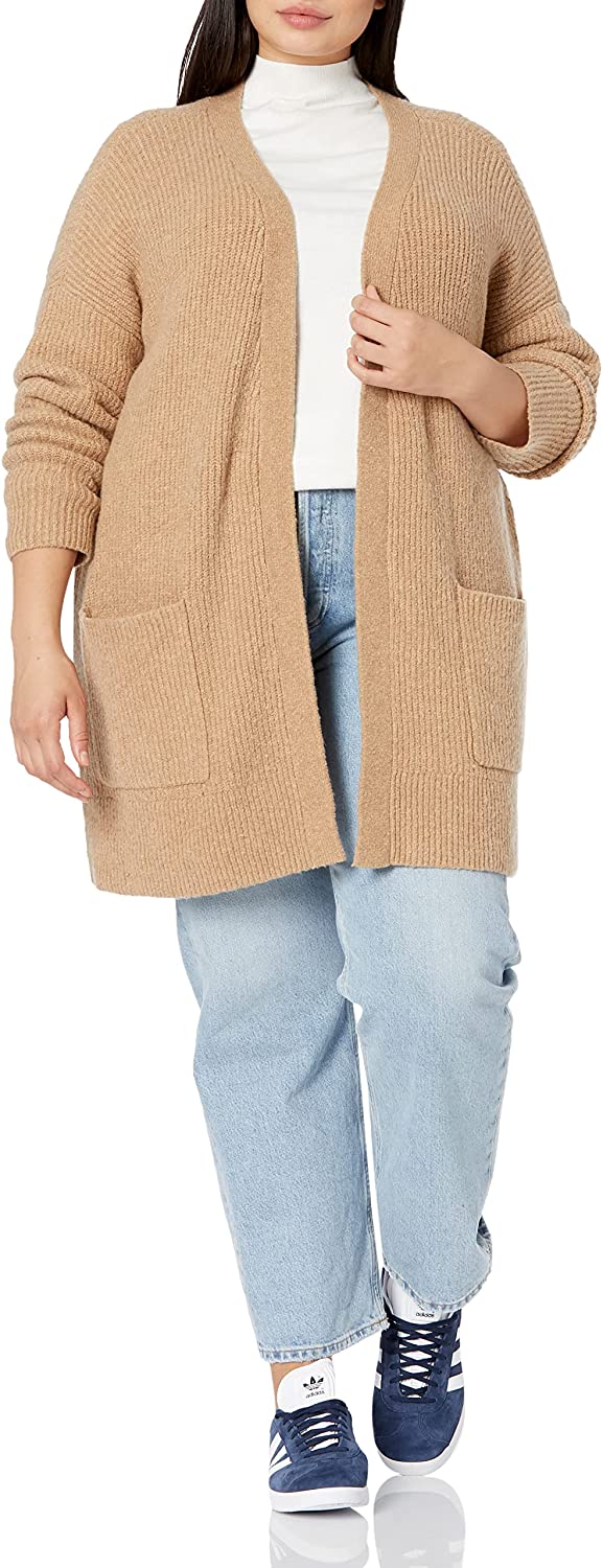 Goodthreads Women's Oversized Boucle Shaker Stitch Cardigan Sweater | eBay