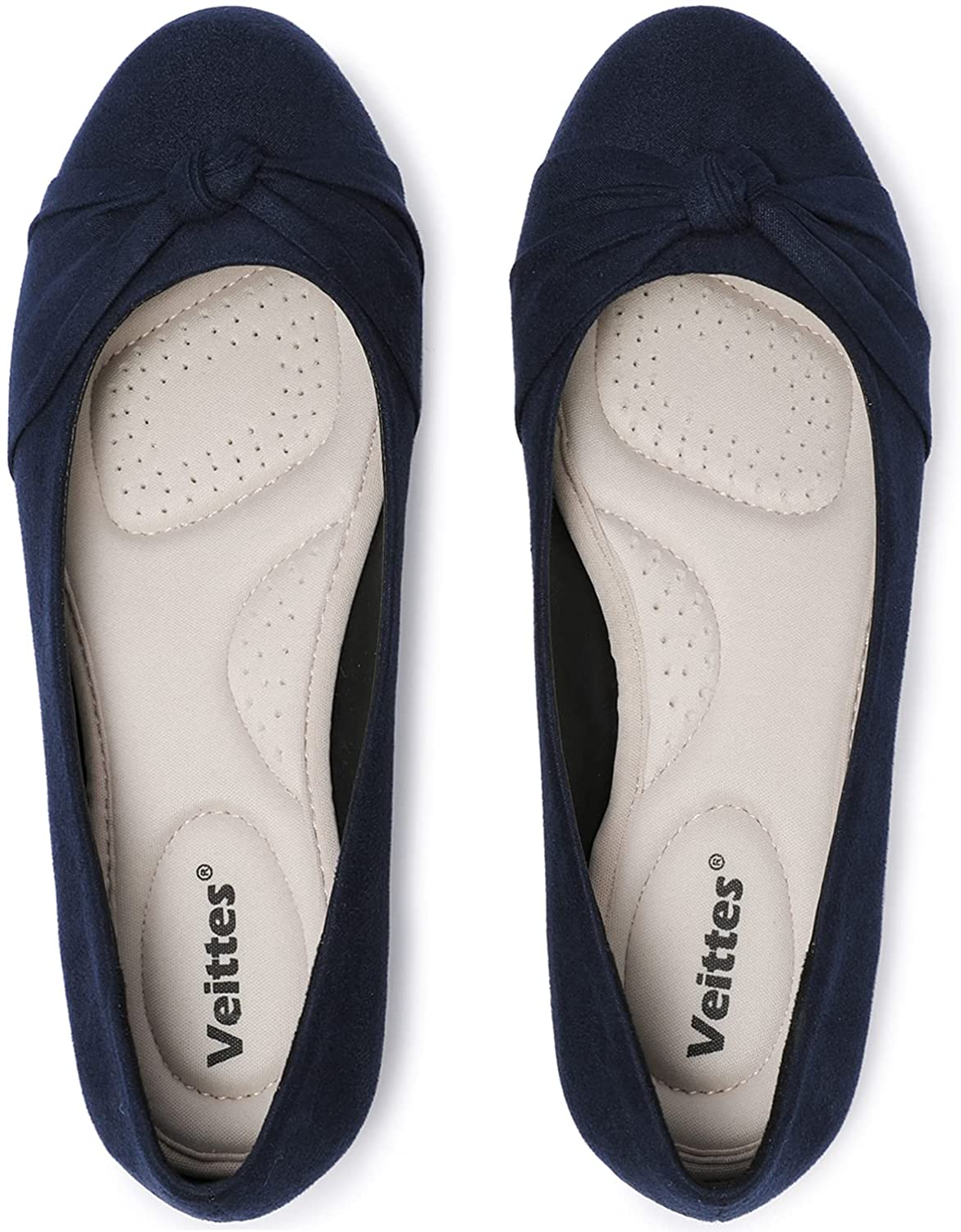 2011005,WR/MF,8 M Veittes Women's Flat Shoes Round Toe Classic Casual Cute Suede Ballet Flats. 