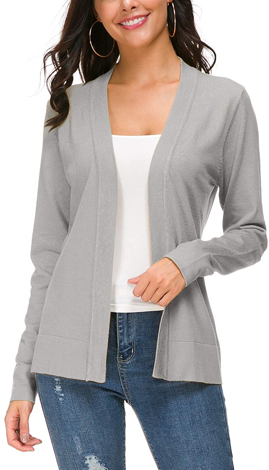 Urban CoCo Women's Long Sleeve Open Front Knit Cardigan Sweater | eBay