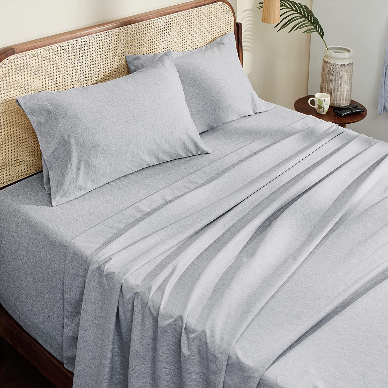 Bedsure Extra Deep Pocket Queen Sheet Sets Grey - Air Mattress